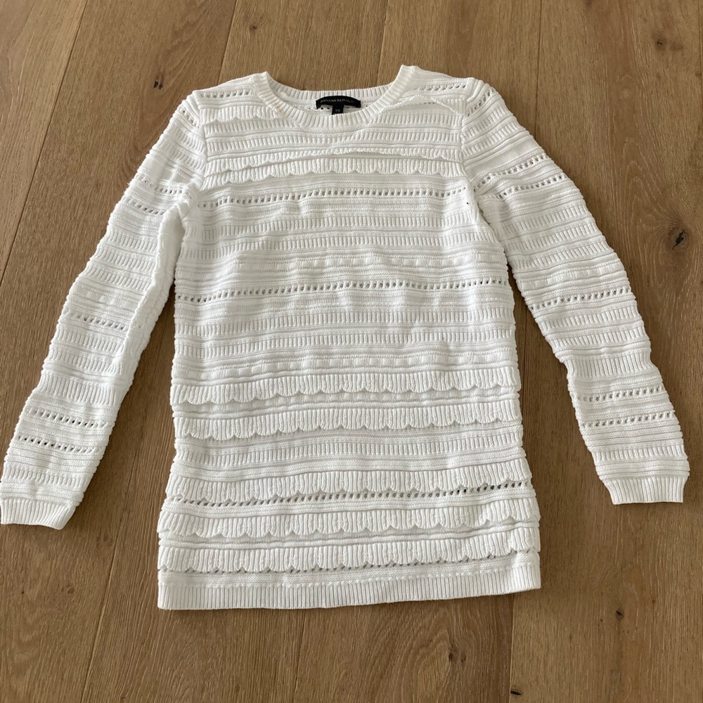 Banana Republic white cotton sweater